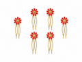 PACK PEINAS 6 MARGARITAS CORAL