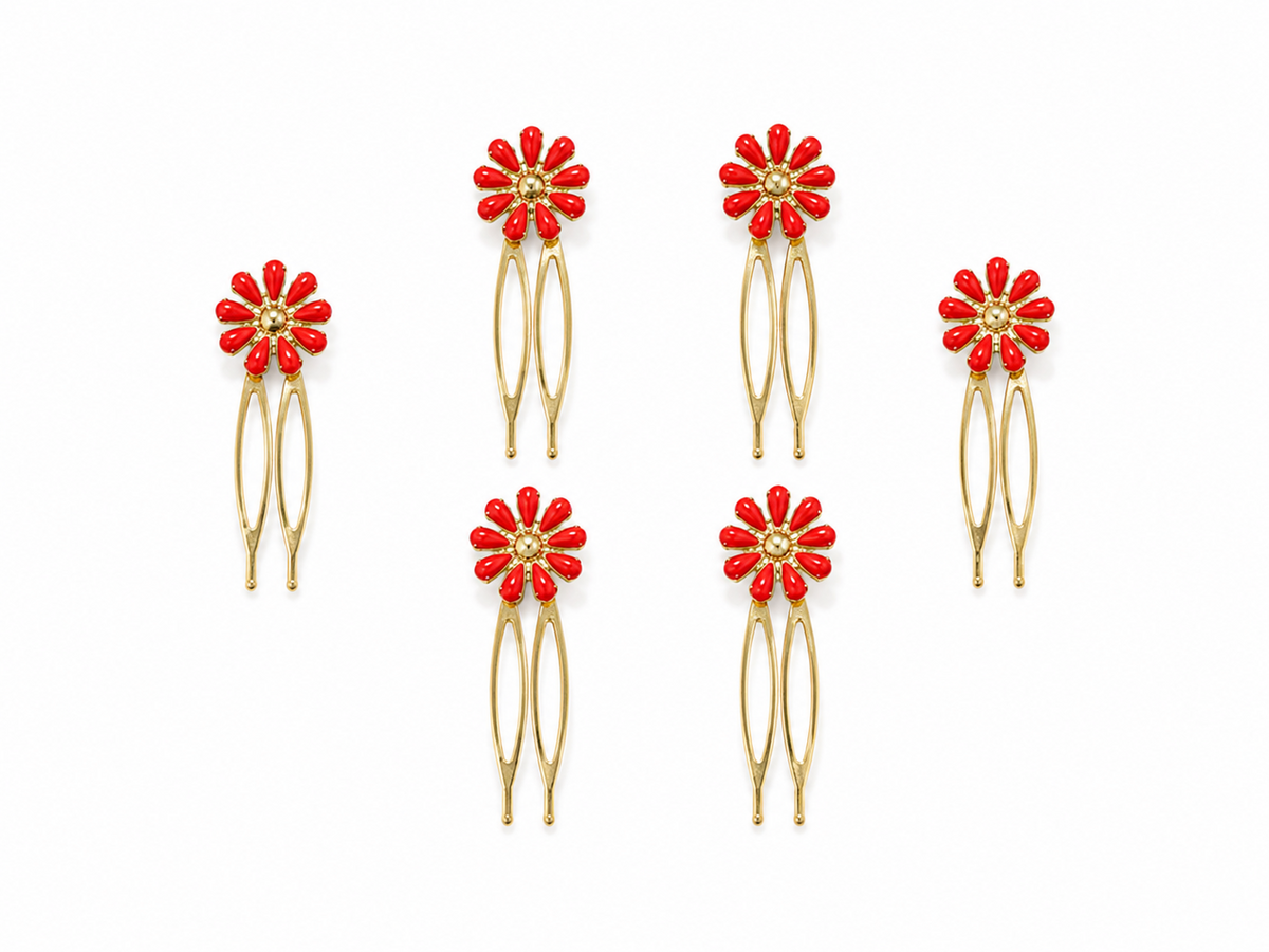 PACK PEINAS 6 MARGARITAS CORAL