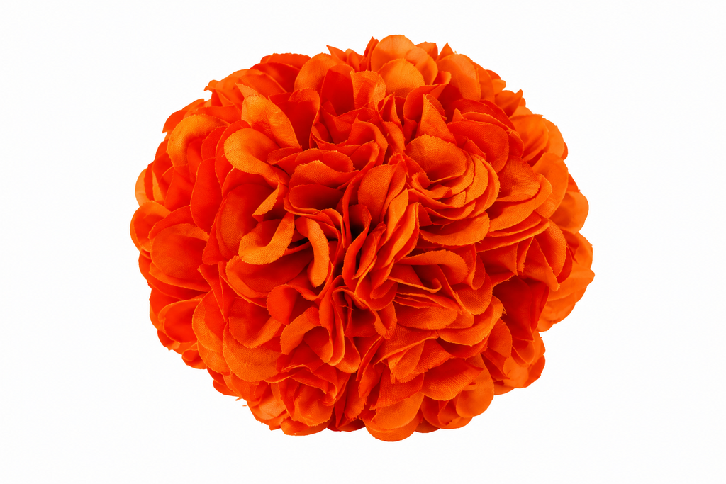Ramillete pompón Lia naranja para niña flamenca