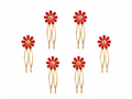 PACK PEINAS 6 MARGARITAS ROJO
