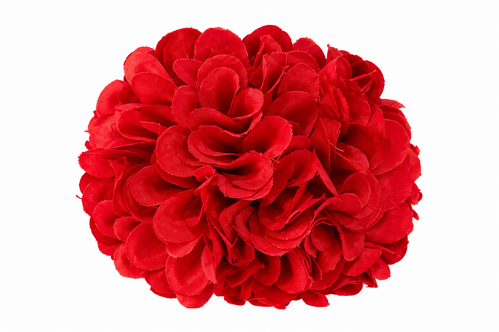Ramillete pompón Lia rojo para niña flamenca